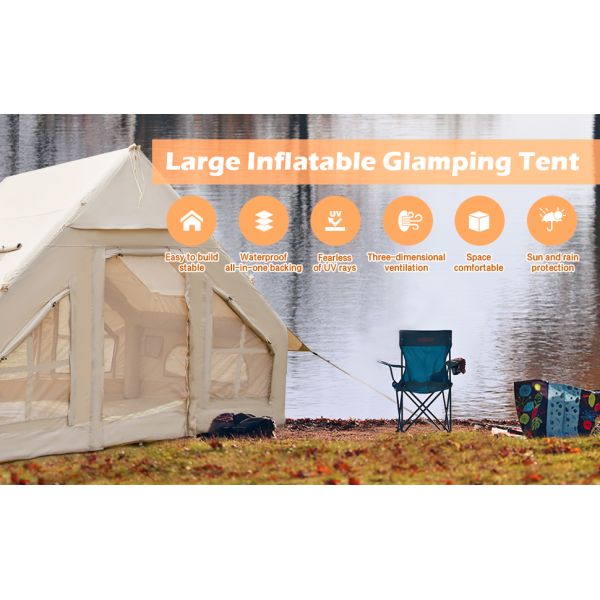 Air Tent, Inflatable Glamping Tent with Pump, Inflatable House Tent, Easy Setup Waterproof Outdoor Oxford Tents