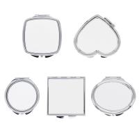 Miroir de maquillage compact sublimation personnalisé de poche, petit, pliable, portable, double face, miroir cosmétique promotionnel