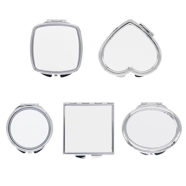 Miroir de maquillage compact sublimation personnalisé de poche, petit, pliable, portable, double face, miroir cosmétique promotionnel
