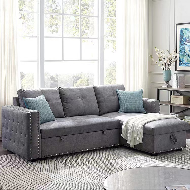 Comfortable Fabric Custom Sofa Bed Hotel Living Room Sofa Bed