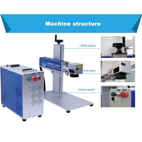 Desktop Fiber Laser Marking Machine / Jewellery 50W 60W 100W Laser Marking Engraving Cutting Machine