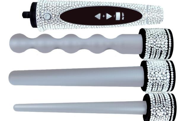 3 in 1 Crystal interchangeable wavy hair curler wand and hair curler set