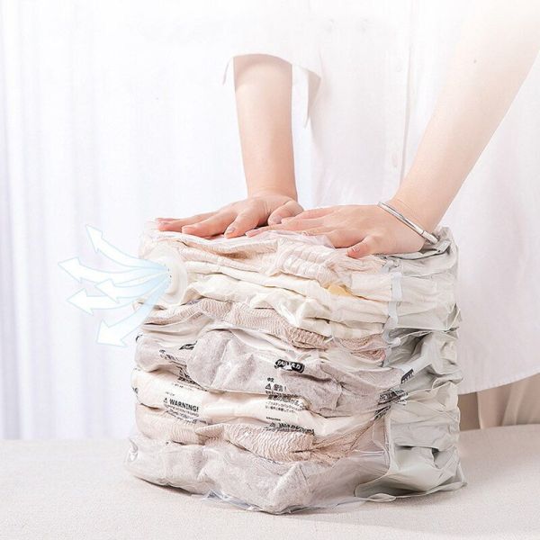 Flat Plastic Vacuum Storage Bags , 60-120mircon Vacuum Seal Garment Bags