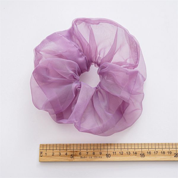 Spring/summer thin large mesh head accessories solid color Organza large hair rope scrunchies spot hair accessories
