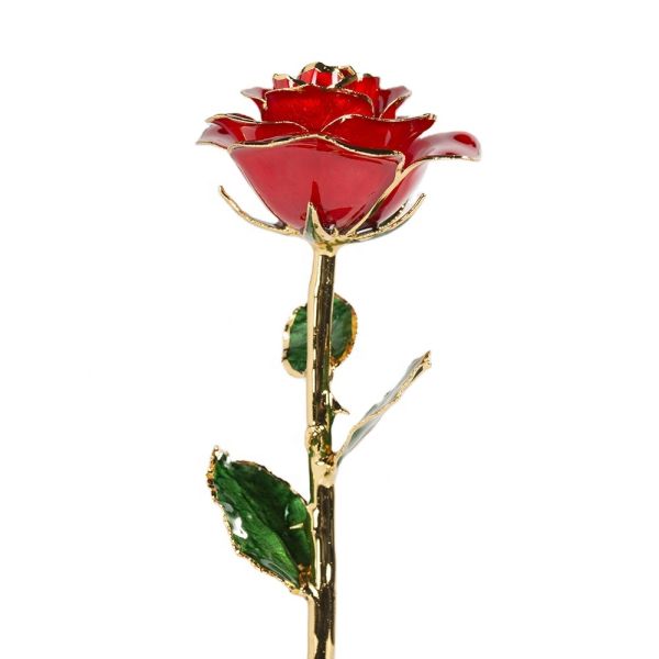 Hot 24K Gold Plated Real Natural Rose Manufacture Directly Supply  Gold Dipped Rose  for Valentines Day  Gift Wholesale