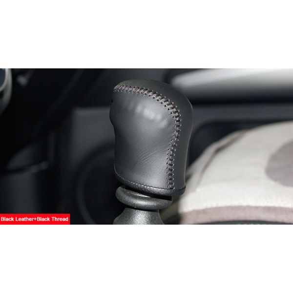 Black Leather Gear Shift Knob Cover for Nissan X-Trail Qashqai 2 Manual Transmission