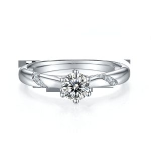 Engagement blanc de 925 Sterling Silver Custom Moissanite Ring