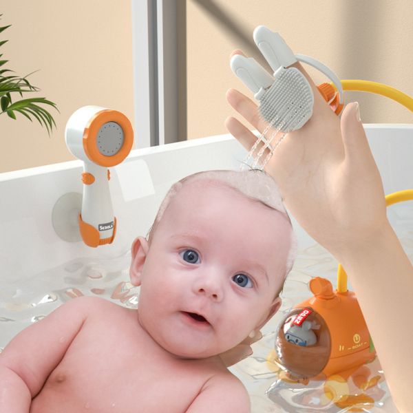 Newborn Baby Bath Shower Head Electric Sprinkler Radish Submarine for Kids' Water Playtime