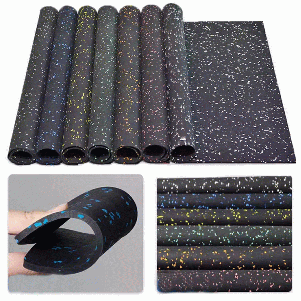 Durable Rubber Gym Roll Flooring with Shock Absorption and Anti-Slip Surface in 3mm-10mm Thickness
