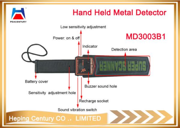 9V MD3003b1 Portable Body Scanner Detector Hand Held Metal Detector