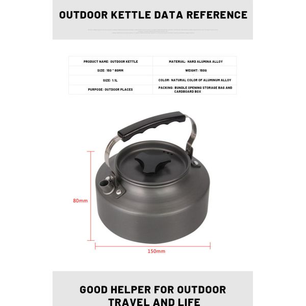 Ultralight алюминиевый на открытом воздухе располагаясь лагерем чайник чайника располагаясь лагерем