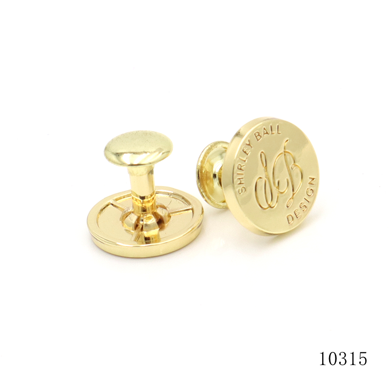 Quality Gold Plated Metal Logo Rivet Customized Cap Rivet Stud for Leather Strap Bag Accessories
