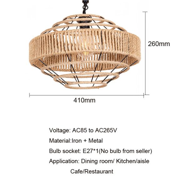 Retro Nordic Chandelier Clothing Store Industrial  Rope Headlight Lamp（WH-VP-202)