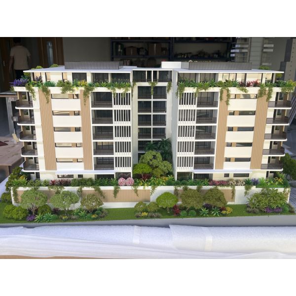 Vertical Greening Residential Model Modern Eco Housing Architectural Scale Model LED Lighted Diorama Urban Residential Complex