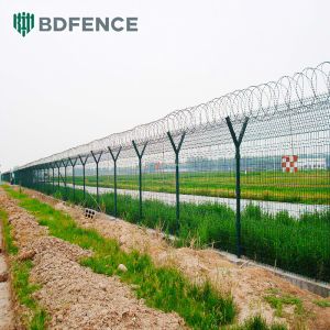 Affordable Perimeter Security Electric Energizer Metal Palisade Anti Climb Airport Fence Barbed Wire