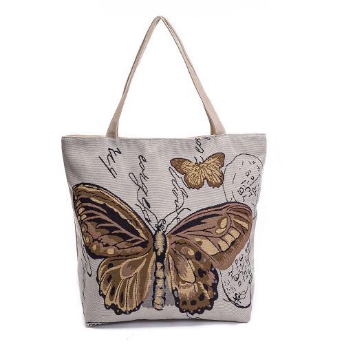 Butterfly Printed Shoulder Bags for Girls , Tote Shopper Bag