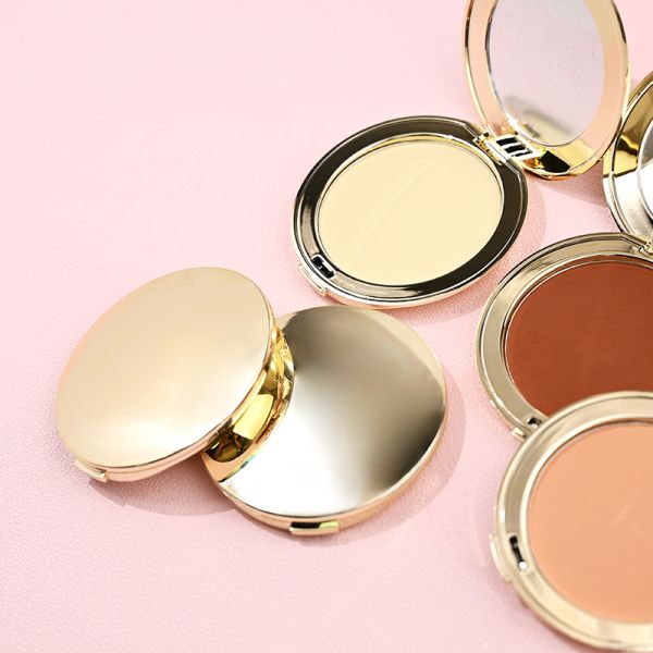 Poudre compacte de maquillage avec logo privé, cosmétiques personnalisés, marque de distributeur