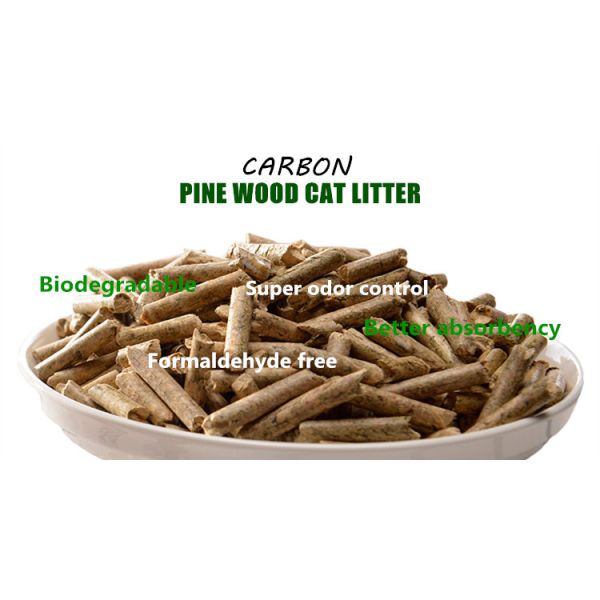 Activated Carbon Pine Wood Cat Litter No Chemical Adhesive Gray Color for Pet Supplies