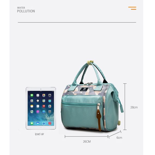 Print Pattern Nylon Lightweight Outdoor Travel Diaper Backpack Large Waterproof Diaper Bag