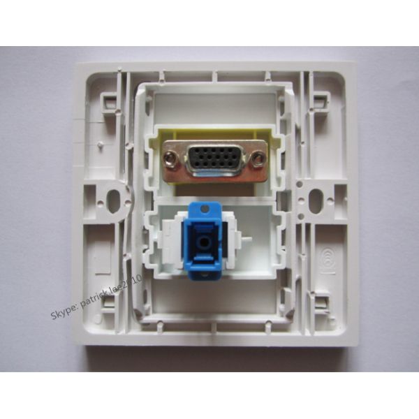 Good Price Wall Outlet 86x86mm SC Optical Fiber + VGA PC Directly Plug For Laptop Home