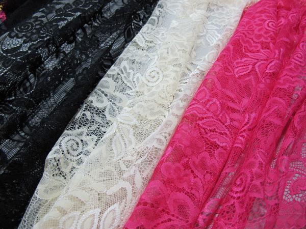 Light hollow gauze 100%nylon leaf lace fabric textile in Guangzhou market (CY-DN0007)