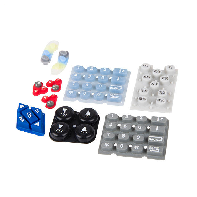 OEM Custom Multi Color Silicone Rubber Keyboard Key Buttons Can Conduct Electricity