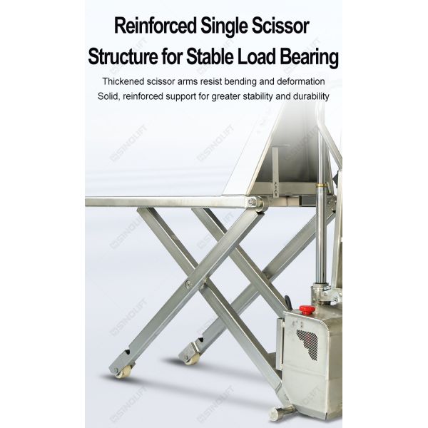 SINOLIFT EHLT10S-II Stainless Steel High Lift Hydraulic Pallet Truck | 304 Stainless Steel | 800mm Max Lift | For Food, Chemical, Medical Industries