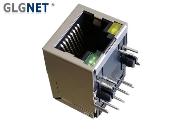 Side Enter Through Hole 100Base T Connector Rj45 With Integrated Magnetics