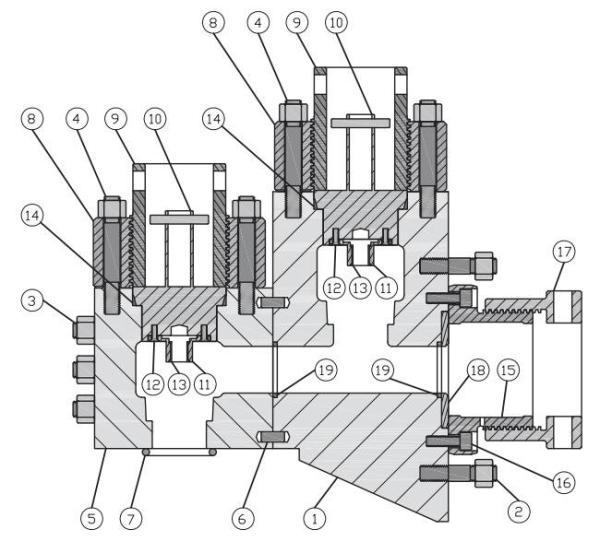 MISSION L NEW STYLE MODULE FOR NATIONAL 12-P-160, NATIONAL 12P-160 7500 PSI MUD PUMP FLUID END MODULE LINERS, NATIONAL 8P-80 MUD PUMP, NATIONAL 7P-50 MUD PUMP, NATIONAL 9P-100 MUD PUMP