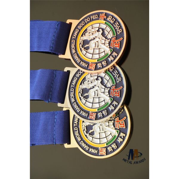 World Relief Custom Award Medals One Color Printed Embossed Logo