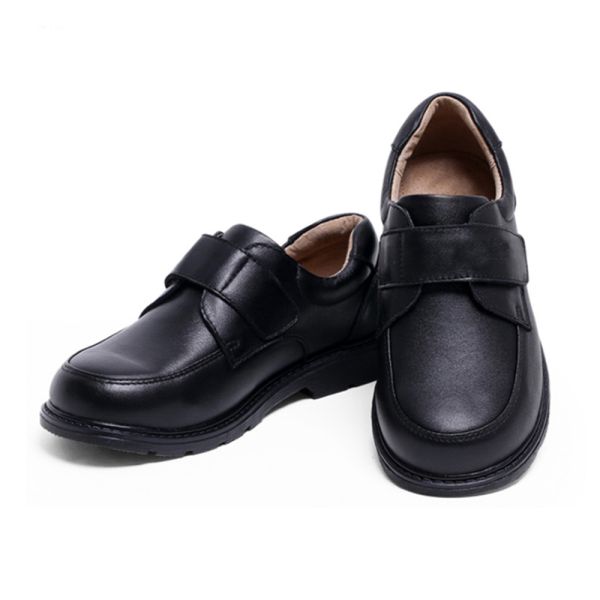 Школьная обувь из кожи унисекс черный размер 26-45 плоский каблук с кожаной подкладкой