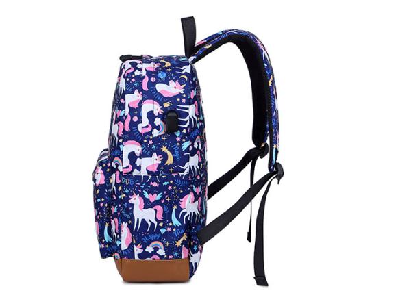 Animal Prints USB Charge Port Children School Bag