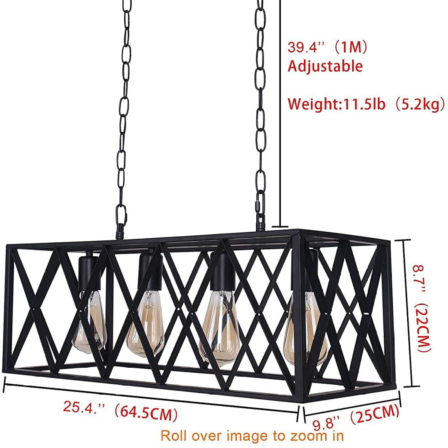 Vintage Chandeliers Iron Retro Kitchen Lamp E27 Edison Bulbs Stairs Store industrial chandelier(WH-VP-73)