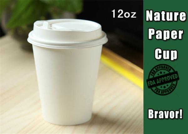 Eco Friendly 12 Oz Double Wall Paper Cups Takeaway Type For Hot Drinking