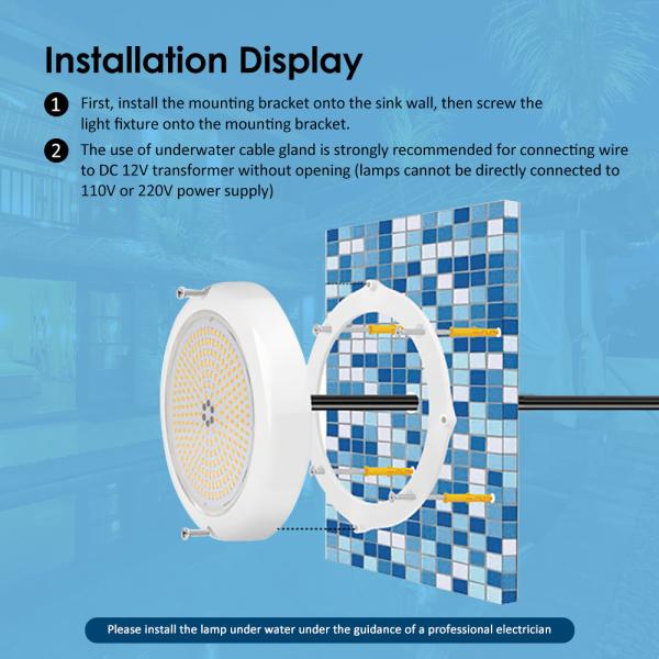 Resin Epoxy IP68 Pool Lighting White Color PAR56 Bulb 10W LED Underwater Light