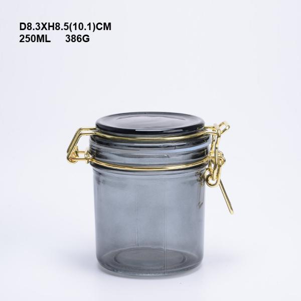 Airtight Seal Empty Glass Jars 250ML Volume Storage Jars with Clip Lid