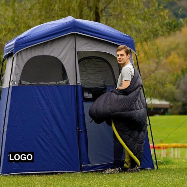 2.11*1.07*2.13M Синий водонепроницаемый полиэстер Instant Pop Up Privacy Tents с полным покрытием Zippered Door And Windows