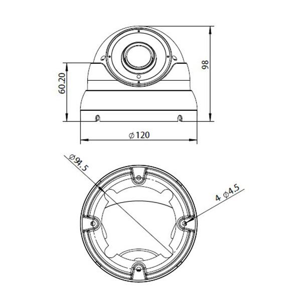 Dome High Defination 1080P Dome Security Camera 2.8-12mm Varifocal Lens Long Range IR Night Vision IP66 Outdoor Rated