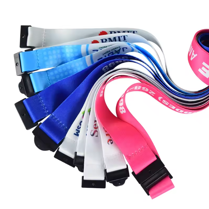 Colorful Flat Polyester nylon Waterproof Phone Lanyard strap With Hook Buckle Safe Clip