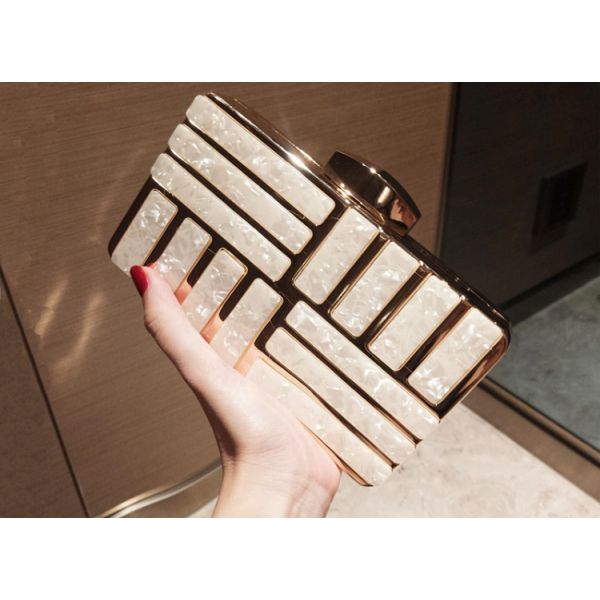 Marbling banquet bag European and American fashion dinner bag lady's handbag acrylic bag lady's clutch