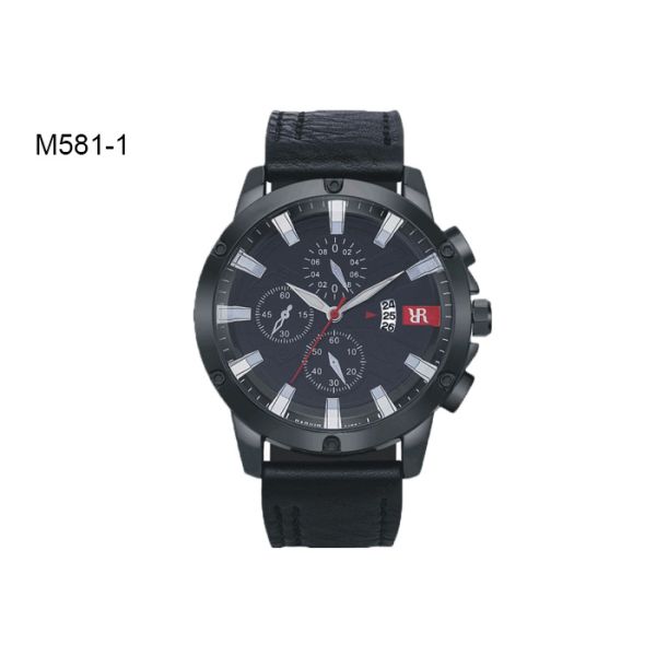 BARIHO Analog Men's Quartz Watch Fashion Chronograph Date Leather Band Wristwatch M581