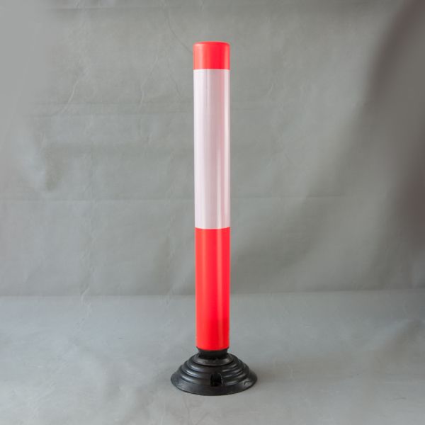 Delineators Barriers 100cm Tubular Black Base Traffic Delineator Warning Road Barrier Warning Post for Car parking place and construction