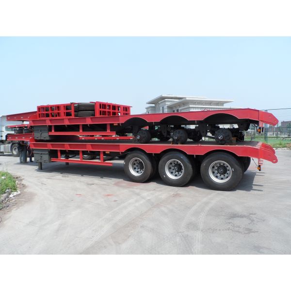 CCC оборудование Tri цапфы тележки перехода трейлера кровати трейлеров 60t Semi низкого тяжелое
