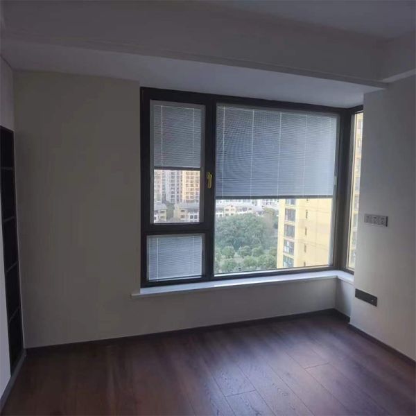 Sunshade Window Louver Shutters with Plantation Style Between Glass Blinds by Minetal