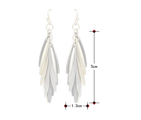 European and American fashion upscale atmosphere geometric leaf-shaped earrings
