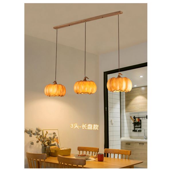 Designer Restaurant Island LED Chandelier Retro Resin Pumpkin Lamp Bedroom Wabi Sabi Pendant Lamps(WH-VP-165)