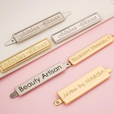 Zinc Alloy Metal Logo Plate for Bags Free Sample Accessories Bag Custom Logo Engraving