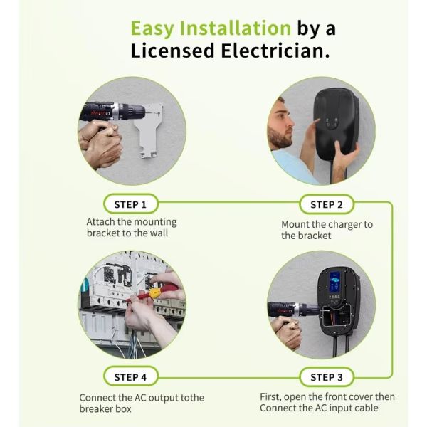 Station de recharge à domicile Type 2 Chargeur de véhicule électrique 7kw Plug And Play Wallbox 220V