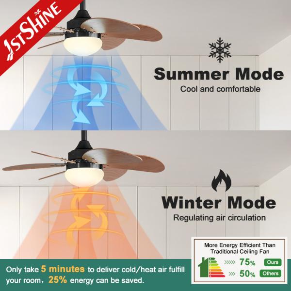 1stshine/OEM Logotipo 6 lâmpadas Kit de luz LED Residencial BLDC ventilador de teto com 2-