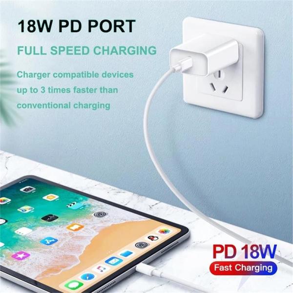 90% Travel USB Wall Chargers Adapter 12V , PD Type C 18W Charger